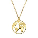 COLLAR MUNDO PLATA DORADA 925MM