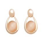 Pendiente plata chapada ojo de gato.