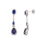 Pendiente plata piedra color