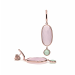 PENDIENTE DE PLATA BAÑADO ORO ROSA CIRCONITA AZUL Y PASTEL LINEARGENT