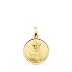 18K MEDALLA ORO AMARILLO VIRGEN DE LAS ANGUSTIAS BISEL 16 MM