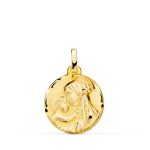 18K MEDALLA ORO AMARILLO MADRE " DIVINA TERNURA " TALLADA 18 MM