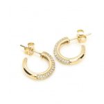 Pendientes de aro 15mm plata bañada oro con