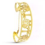 18K PULSERA ORO AMARILLO RIGIDA ELEFANTES LASER 20 MM