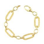 18K PULSERA ORO AMARILLO ESLABONES HUECOS LONGITUD TOTAL 19,5 CM