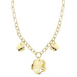 18K COLLAR CADENA Y FLOR ORO AMARILLO 42CM