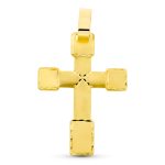 18K CRUZ ORO AMARILLO TALLADA 44X30 MM