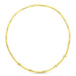 18K GARGANTILLA ORO AMARILLO MATE Y BRILLO TRAMOS TALLADOS Y CIRCONITA