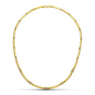 18K GARGANTILLA ORO AMARILLO TRAMOS MATE BRILLO 45CM