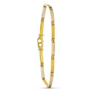 18K PULSERA ORO BICOLOR BARRAS MATE LONGITUD 19CM ANCHO 5 MM