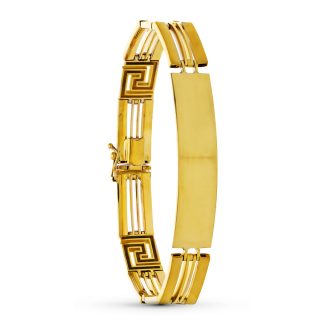 18K PULSERA ESCLAVA ORO BICOLOR HUECA 21,5 CM ANCHO 10 MM