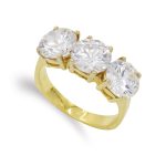 18K SORTIJA ORO AMARILLO TRESILLO CON CIRCONITAS, ANCHO: 8 MM