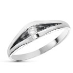 18K SOLITARIO ORO BLANCO DIAMANTES TALLA BRILLANTE 0,10 QTS,