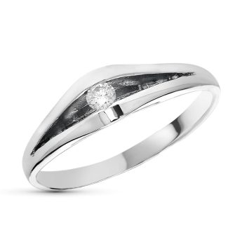 18K SOLITARIO ORO BLANCO DIAMANTES TALLA BRILLANTE 0,10 QTS,