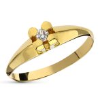 18K SOLITARIO ORO AMARILLO DIAMANTE TALLA BRILLANTE 0,10 QTS,