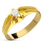 18K SOLITARIO ORO AMARILLO DIAMANTE 0,20 QTS, ANCHO: 7 MM