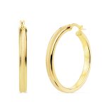 18K AROS ORO AMARILLO REDONDOS MATE Y BRILLO 30X4 MM
