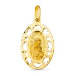 18K MEDALLA ORO AMARILLO ESMALTE 26X16 MM