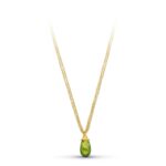 18K GARGANTLLA ORO AMARILLO PIEDRA VERDE 45CM