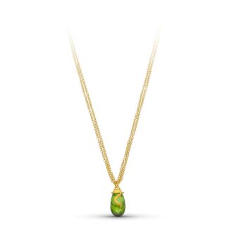 18K GARGANTLLA ORO AMARILLO PIEDRA VERDE 45CM