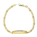18K PULSERA ESCLAVA HUECA CIRCONITA ORO AMARILLO 17CM