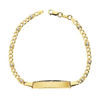 18K PULSERA ESCLAVA HUECA CIRCONITA ORO AMARILLO 17CM