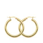 18K AROS ORO AMARILLO REDONDOS HUECOS 26X3 MM