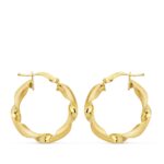 18K AROS ORO AMARILLO MATE Y BRILLO HUECOS 22 MM
