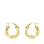 18K AROS ORO AMARILLO MATE Y BRILLO HUECOS 18 MM