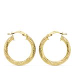 18K AROS ORO AMARILLO HUECOS GRANILLADOS 21 MM