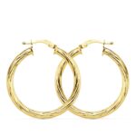 18K AROS ORO AMARILLO HUECOS BRILLO 29X3 MM