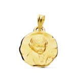 9K MEDALLA ORO AMARILLO ANGEL QUERUBIN 17 MM