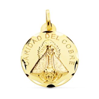 18K MEDALLA ORO AMARILLO VIRGEN CARIDAD DEL COBRE 24 MM