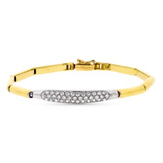 18K PULSERA ORO BICOLOR CIRCONITA 19CM