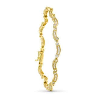 18K PULSERA ORO AMARILLO CIRCONITAS, 19CM