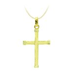 18K CRUZ ORO AMARILLO HUECA BICOLOR 39X24 MM