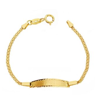 18K PULSERA ORO AMARILLO ESCLAVA CADENA BISMARK, 12CM