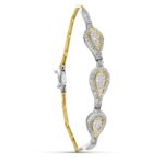 18K PULSERA ORO BICOLOR CIRCONITA MOTIVOS 19CM