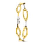 18K PULSERA ORO BICOLOR ESLABONES OVALES 19CM