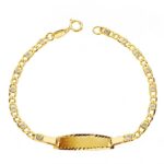 18K PULSERA ORO AMARILLO ESCLAVA CIRCONITA 14CM 2,5 MM