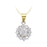 18K COLGANTE ORO AMARILLO CUAJO CIRCONITA 11X11 MM