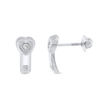 18K PENDIENTES ORO AMARILLO CORAZON 11X5 MM CIERRE TUERCA