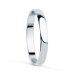 18K ALIANZA ORO BLANCO LISA BRILLO, ANCHO: 2,5 MM