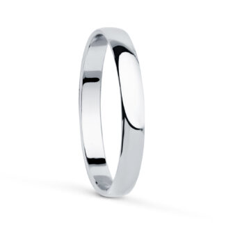 18K ALIANZA ORO BLANCO LISA BRILLO, ANCHO: 2,5 MM