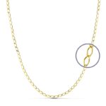 18K CADENA MACIZA ROMBO ORO AMARILLO 35 CM 1,75 MM