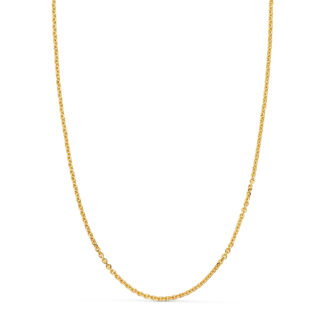 18K CADENA ORO AMARILLO MACIZA FORZADA ESLABON TALLADO, ANCHO: 2 MM LARGO: 60CM