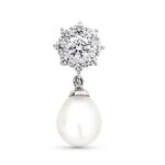 18K COLGANTE ORO BLANCO CON PERLA Y CIRCONITAS