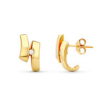 18K PENDIENTES ORO AMARILLO CIRCONITA 15X13 MM