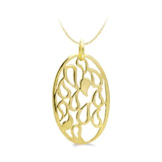 18K COLGANTE ORO AMARILLO OVAL CALADO