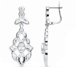 18K PENDIENTES ORO BLANCO CUBANAS 38X14 MMM CIERRE CATALAN